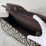 Valentino Loco Toile Iconographe Shoulder Bag Dark Coffee
